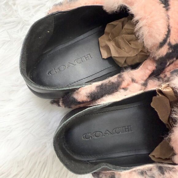 NO BOX Women Coach Holly Signature Shearling Loafers Slipper Size US 7.5 - Picture 6 of 7